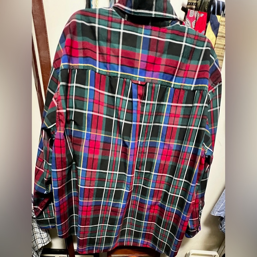 Chaps easy care men’s button down shirt sz. 3xl. Plaid design very nice shirt! - Picture 5 of 5
